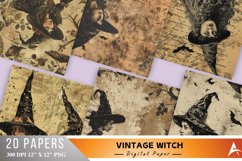 Vintage Witch Digital Paper Bundle Product Image 1
