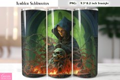 Halloween Witch Tumbler Sublimation|Vintage Halloween Card Product Image 1