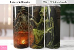Halloween Witch Tumbler Sublimation|Vintage Halloween Card Product Image 1
