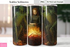Halloween Witch Tumbler Sublimation|Vintage Halloween Card Product Image 1