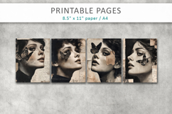 Vintage Woman Butterfly Junk Journal Page Product Image 2