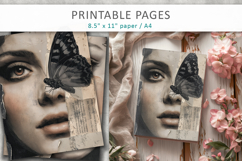 Vintage Woman Junk Journal, old paper Product Image 4