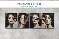 Vintage Woman Butterfly Junk Journal, Mixed Media Art Product Image 2