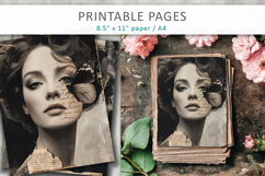Vintage Woman Butterfly Junk Journal, Mixed Media Art Product Image 3