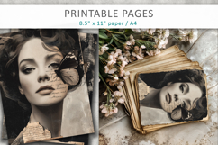 Vintage Woman Butterfly Junk Journal, Mixed Media Art Product Image 5