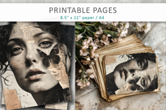 Vintage Woman Butterfly Junk Journal, Portrait Collage Product Image 4