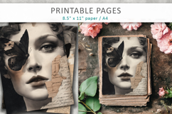 Vintage Woman Butterfly Junk Journal, collage sheet Product Image 3