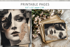 Vintage Woman Butterfly Junk Journal, collage sheet Product Image 1