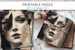 Vintage Woman Butterfly Junk Journal, collage sheet Product Image 5