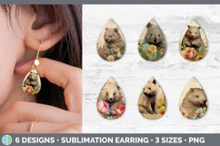 Bundle of six Decoupage Wombats Teardrop Earrings designs.