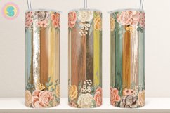 Vintage Wood Floral 20oz Tumbler Sublimation Wrap Product Image 1