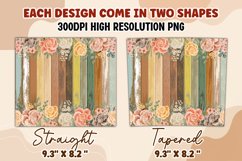 Vintage Wood Floral 20oz Tumbler Sublimation Wrap Product Image 2