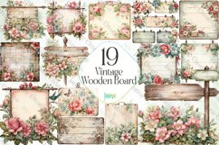 Vintage Floral Wooden Board Sublimation Product Image 1