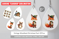 Vintage Woodland Post Office Earring Product Image 1