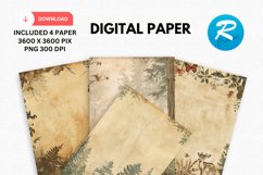 Vintage Woodland Digital Paper, Woodland Background Product Image 1