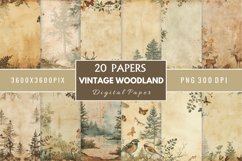 Vintage Woodland Digital Paper Bundle Product Image 1