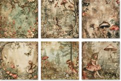 Vintage Woodland Seamless Fairy Junk Digital Paper Bundle Product Image 2