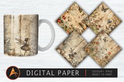Vintage Woodland Seamless Fairy Junk Digital Paper Product Image 1