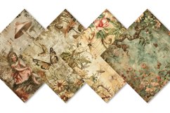 Vintage Woodland Seamless Fairy Junk Digital Paper Bundle Product Image 3