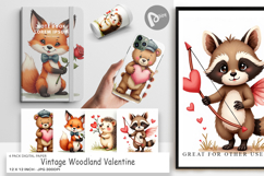 Vintage Woodland Valentine Digital Paper Product Image 1