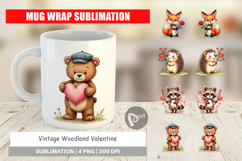 Vintage Woodland Valentine Mug Wrap Product Image 1