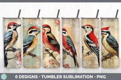 Bundle of six Decoupage Woodpeckers Tumbler designs.