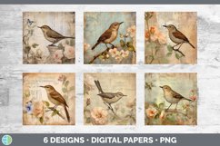 Bundle of six Decoupage Wrens Paper Backgrounds designs.
