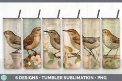 Bundle of six Decoupage Wrens Tumbler designs.