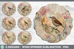 Bundle of six Decoupage Wrens Wind Spinner designs.