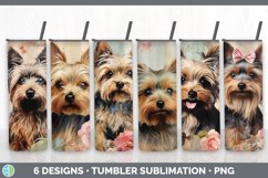 Bundle of six Decoupage Yorkshire Terriers Tumbler designs.