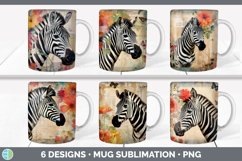 Bundle of six Decoupage Zebras Mug Wrap designs.