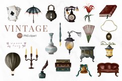 Watercolor Vintage Clipart, PNG Product Image 2