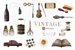 Watercolor Vintage Clipart, PNG Product Image 3