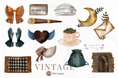 Watercolor Vintage Clipart, PNG Product Image 8