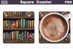 Vintage Books Square Coaster | Book Lover Coaster Product Image 1
