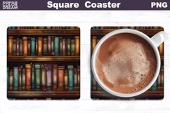 Vintage Books Square Coaster | Book Lover Coaster Product Image 1