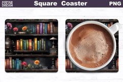 Vintage Books Square Coaster | Book Lover Coaster Product Image 1