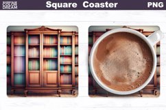 Vintage Books Square Coaster | Book Lover Coaster Product Image 1