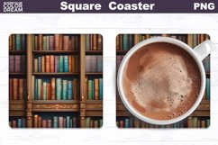 Vintage Books Square Coaster | Book Lover Coaster Product Image 1