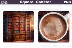 Vintage Books Square Coaster | Book Lover Coaster Product Image 1