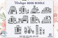 Vintage Book SVG Bundle | 15 Designs for Reading Lovers Product Image 2