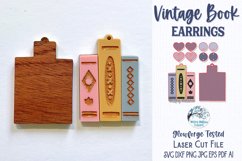 Vintage Book Earrings SVG for Glowforge Laser Product Image 3