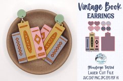 Vintage Book Earrings SVG for Glowforge Laser Product Image 2