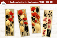 Vintage Botanical Bookmark , Printable Crafts, 4 PNG Product Image 1