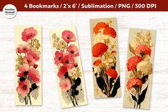 Vintage Botanical Bookmark , Printable Crafts, 4 PNG Product Image 1