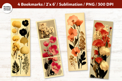 Vintage Botanical Bookmark , Printable Crafts, 4 PNG Product Image 1