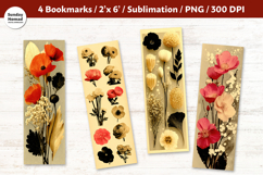 Vintage Botanical Bookmark , Printable Crafts, 4 PNG Product Image 1