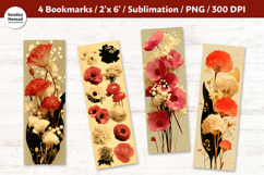 Vintage Botanical Bookmark , Printable Crafts, 4 PNG Product Image 1