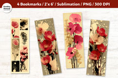 Vintage Botanical Bookmark , Printable Crafts, 4 PNG Product Image 1