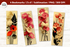 Vintage Botanical Bookmark , Printable Crafts, 4 PNG Product Image 1